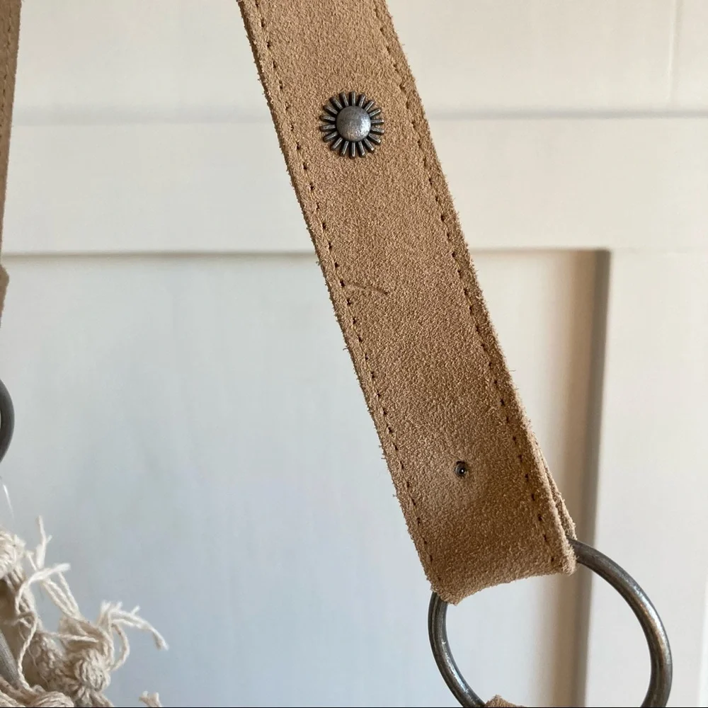 Free People Multicolor Woven Straw Tote with Tan Leather Trim - Picture 6 of 7